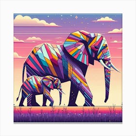 Elara and Orion Elephants Canvas Print