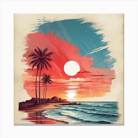 Sunset At The Beach Canvas Print