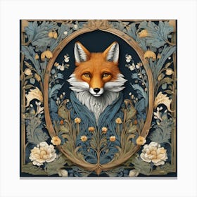 william morris inspired fox Canvas Print