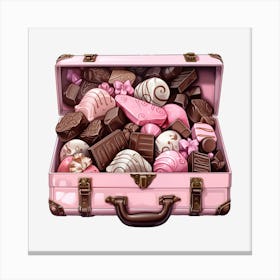 Pink Suitcase Canvas Print