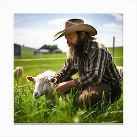 Grass Ecology Pasture Cattle Farmer Tour Tourism Country Rural Green Goat Farm Eco White (6) Canvas Print