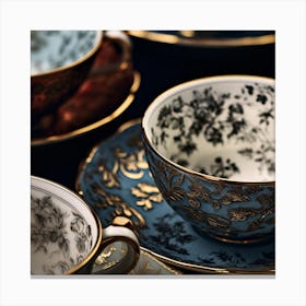 Tea Cups And Saucers 1 Canvas Print