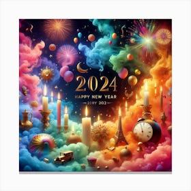 Happy New Year 2024 8 Canvas Print