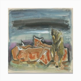 Evening In The Pasture, Mikuláš Galanda Canvas Print