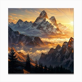 Sunrise Over The Mountains Canvas Print