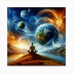 Meditation In Space Canvas Print