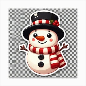 Snowman Sticker Canvas Print