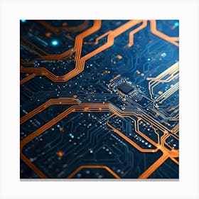 Close Up Of Electronic Circuit Board 1 Canvas Print