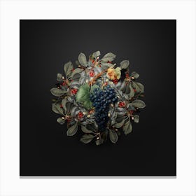 Vintage Grape Spanna Fruit Wreath on Wrought Iron Black n.2180 Canvas Print