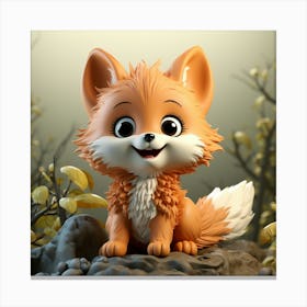 Fox In The Woods 2 Canvas Print