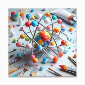 Atom Model Canvas Print