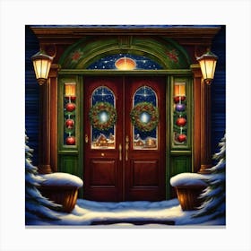 Christmas Door 80 Canvas Print