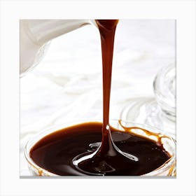 Pouring Chocolate Sauce Canvas Print