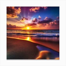 Sunset On The Beach 341 Canvas Print