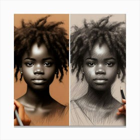 Portrait Of A Black Woman Canvas Print