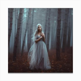 Girl In A Forest Canvas Print