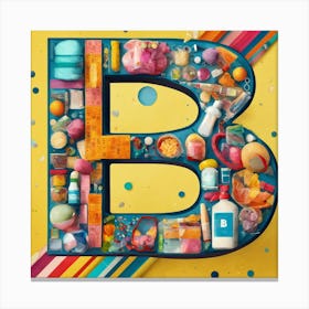 Graphic Illustration Of A Letter B Made Out Of A M Canvas Print