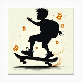 Boy On A Skateboard Canvas Print