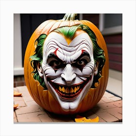 Joker Pumpkin Carving Canvas Print