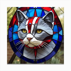 Cat, Pop Art 3D stained glass cat superhero limited edition 3/60 Canvas Print