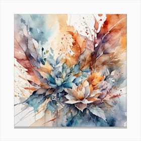 Lotus Watercolor Painting Canvas Print