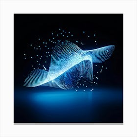 Abstract Vector Illustration Featuring A Dynamic Interplay Of Warped Glowing Dots Converging Into A (1) Canvas Print