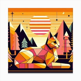 Twitch Low Poly Cat Canvas Print