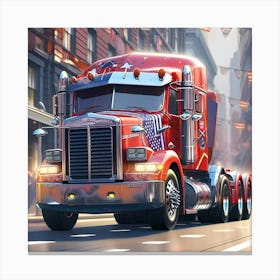 Big Rig Truck Canvas Print