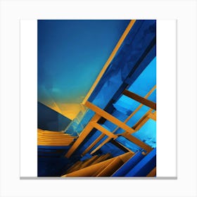 Abstract Blue And Yellow 1 Canvas Print