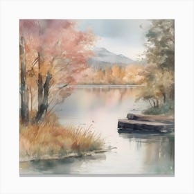 Mountain Side Lake Canvas Print