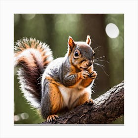 Squirrel Eating Nuts Canvas Print