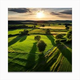 Grass Ecology No People Pasture Drone Scenic Shadow Flight Rural Scene Green Aerial View (1) Canvas Print