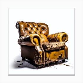 Old Leather Chair Canvas Print
