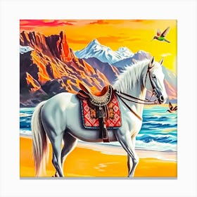 Horse On The Beach Canvas Print