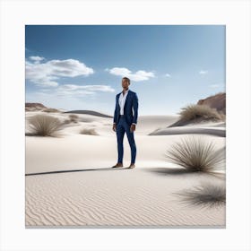 Man Standing In Sand 3 Canvas Print