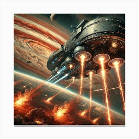 A Sci Fi Depiction Of A Leviathan Class Airship Fi Canvas Print