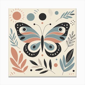 Boho Minimalist Butterfly Sq 3 Canvas Print