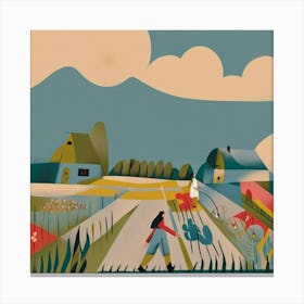 Farm In The Countryside Canvas Print