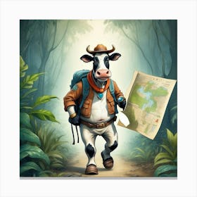 Cow In The Woods Canvas Print