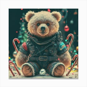 Teddy Bear In Space Canvas Print