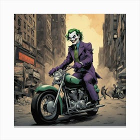 Joker On A Motorcycle 9 Canvas Print