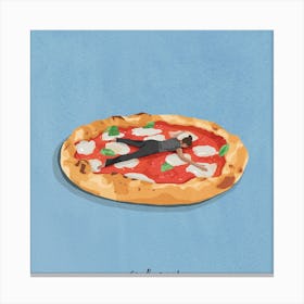 Pizza Baby Square Canvas Print