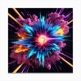 Plasma Explosion Glitch Art 21 Canvas Print