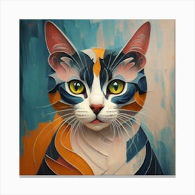 Abstract Cat Painting Canvas Print