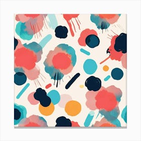 Abstract Modernist Colorful Blots 4 Art Print 0 Canvas Print