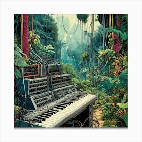 Keyboard In The Jungle Canvas Print