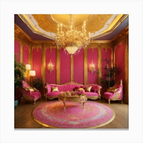 Pink Living Room 8 Canvas Print