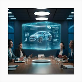 Futuristic Business Meeting Canvas Print