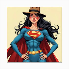 Ultra detailed illustration of Superman posing Canvas Print