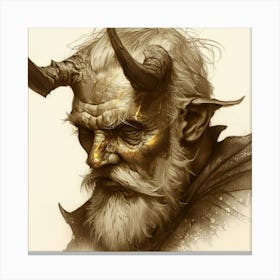 Demon With Horns Canvas Print